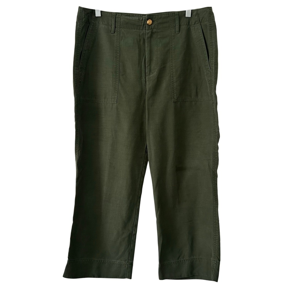 Lauren Ralph Lauren Women's Nyusha Green Cropped Ankle Trouser Pants Size 10